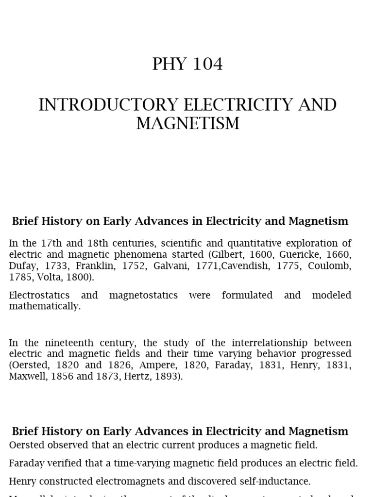 History and Principles of Electricity | PDF | Electric Field | Electric ...