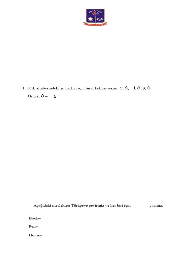 DU Turkish CT 2 Writing | PDF