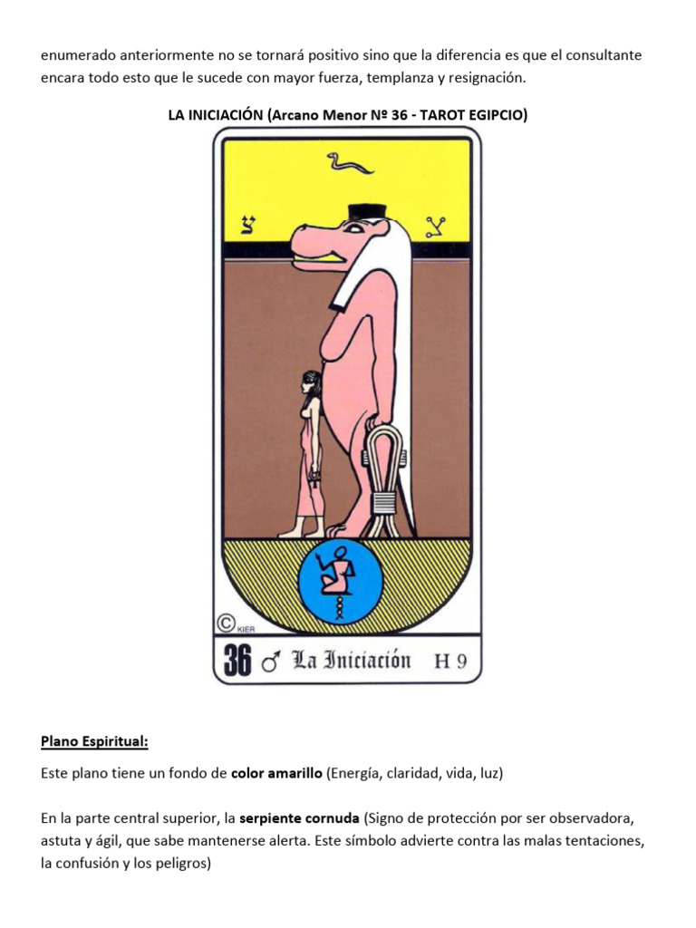Iniciación en el Tarot Egipcio: Arcano 36 | PDF