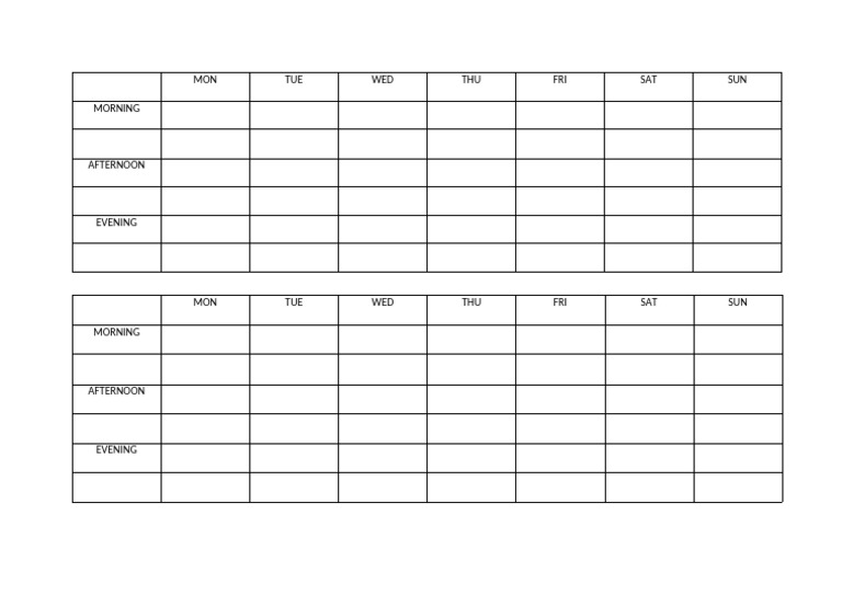 A Self Timetable Template | PDF