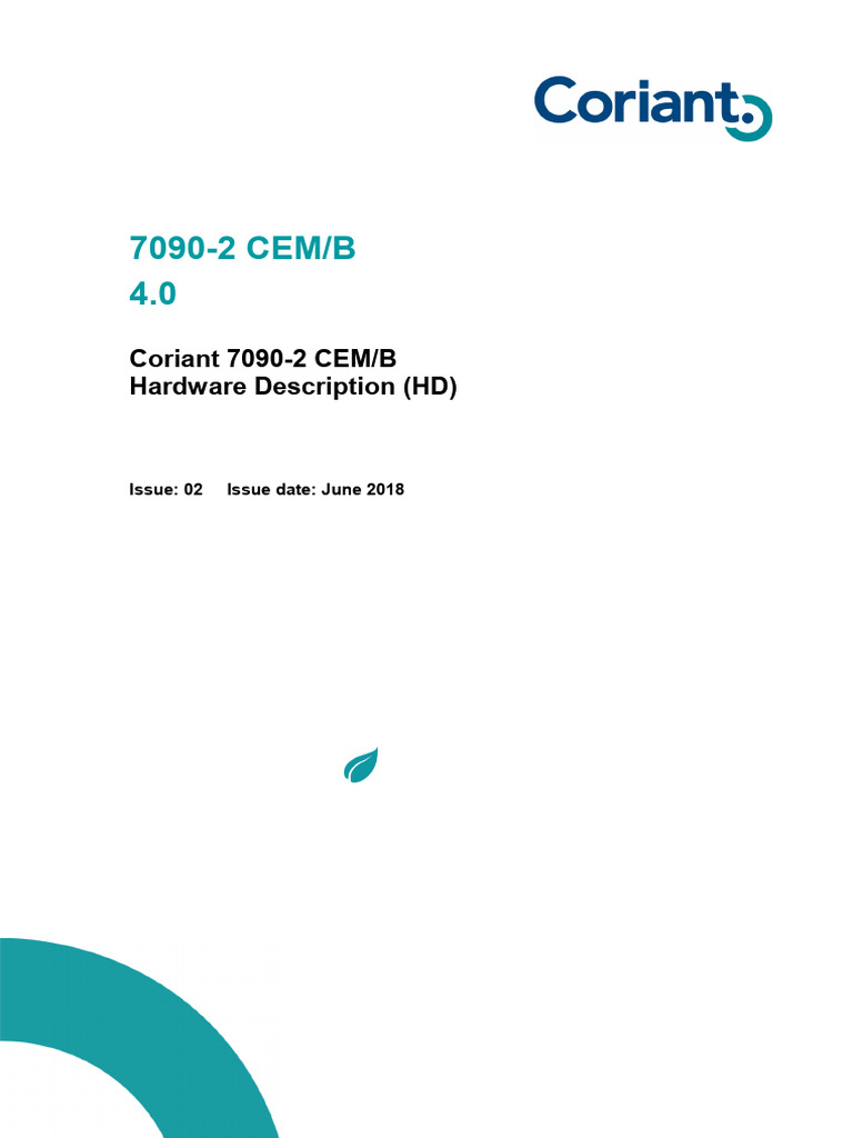 Coriant 7090-2 CEM/B Hardware Overview | PDF | Computer Engineering ...