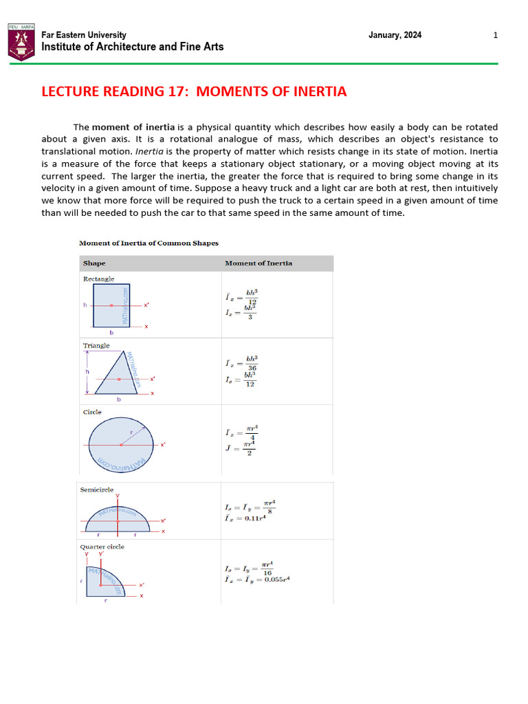 Understanding Moments of Inertia | PDF