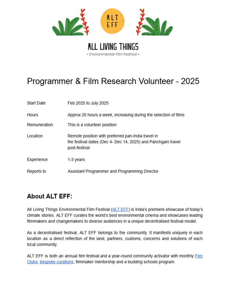 Research Volunteer for ALT EFF 2025 | PDF