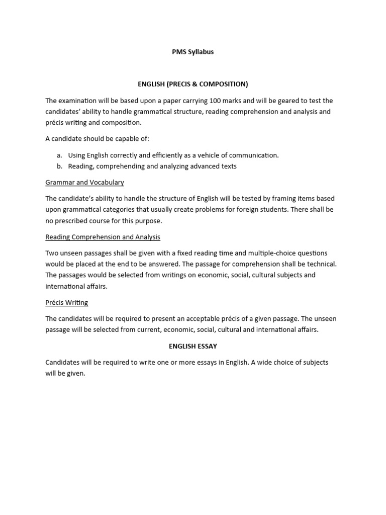 PMS Exam Syllabus Overview | PDF | Economics | Money
