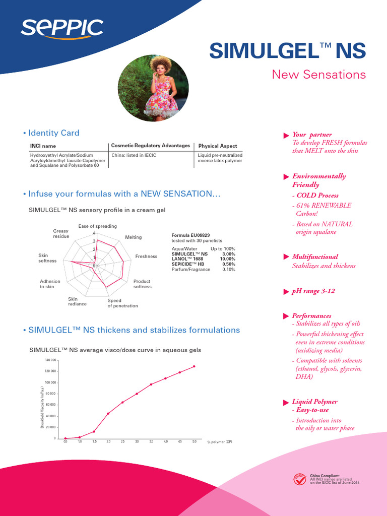 Simulgel™ NS: Formulation Guide | PDF | Emulsion | Perfume