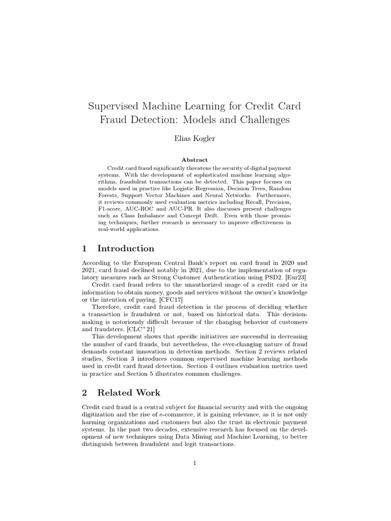 Machine Learning for Credit Card Fraud | PDF | Receiver Operating ...