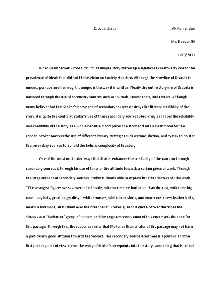 bram stoker dracula film essay