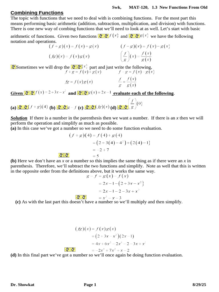 1.3 New Functions From Old | PDF | Cartesian Coordinate System ...