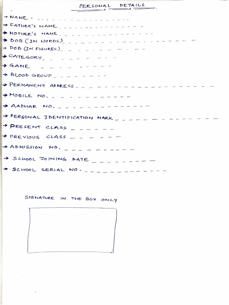 Personal Identification Document Template | PDF