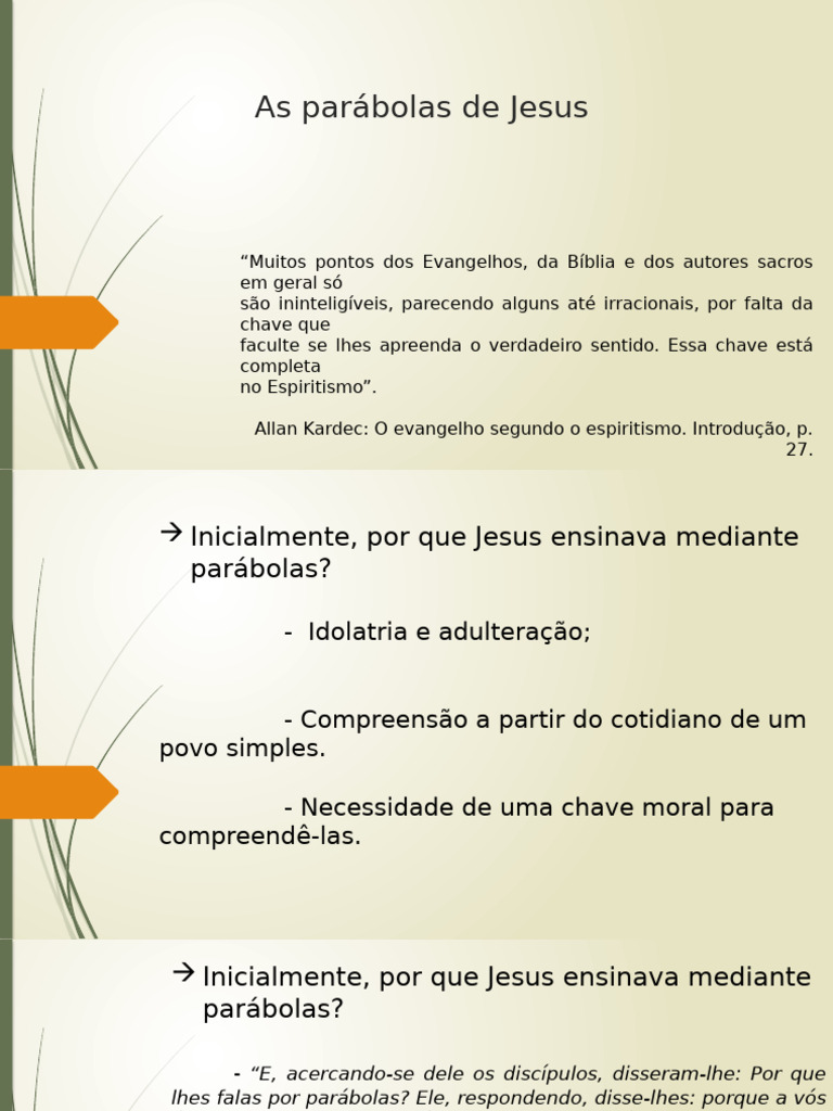 Entendendo as Parábolas de Jesus | PDF | Jesus | Parábolas de Jesus
