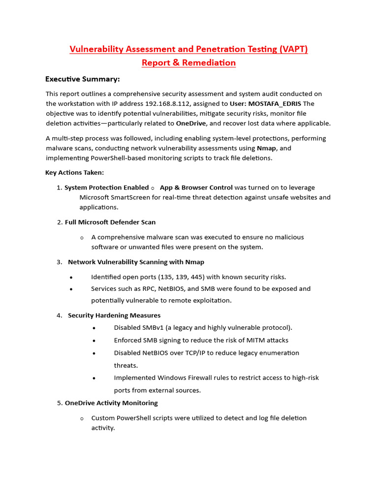 VAPT Report for IP 192.168.8.112 | PDF | Computer Security | Security