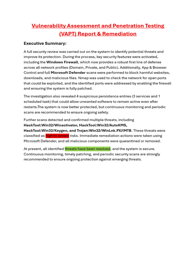 VAPT Report for 192.168.1.115 Security | PDF | Security | Computer Security