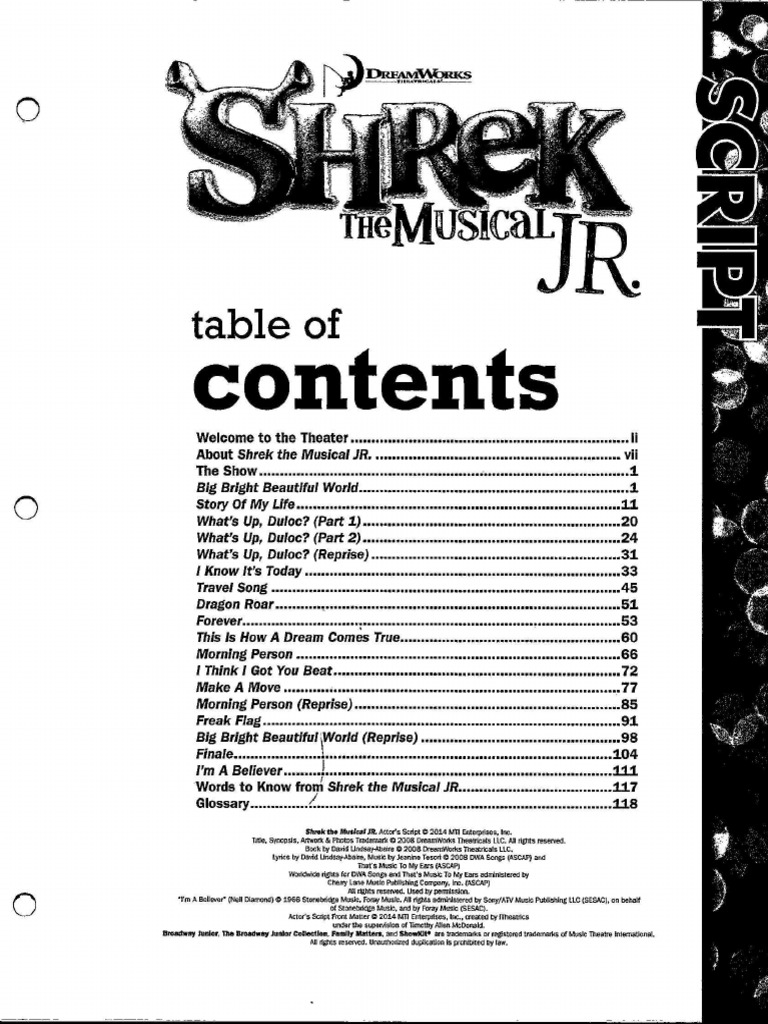 Shrek Director's Script | PDF