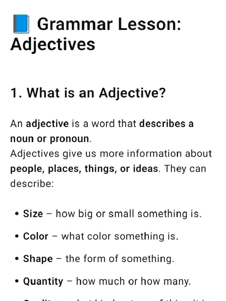 Adjective | PDF