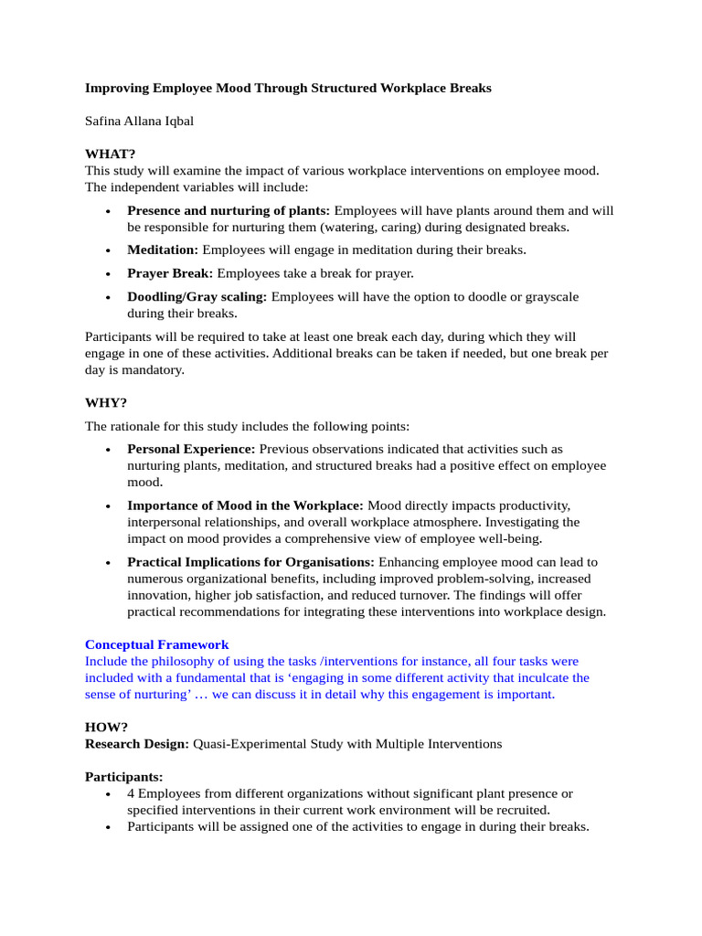 Enhancing Mood with Structured Breaks | PDF | Applied Psychology ...