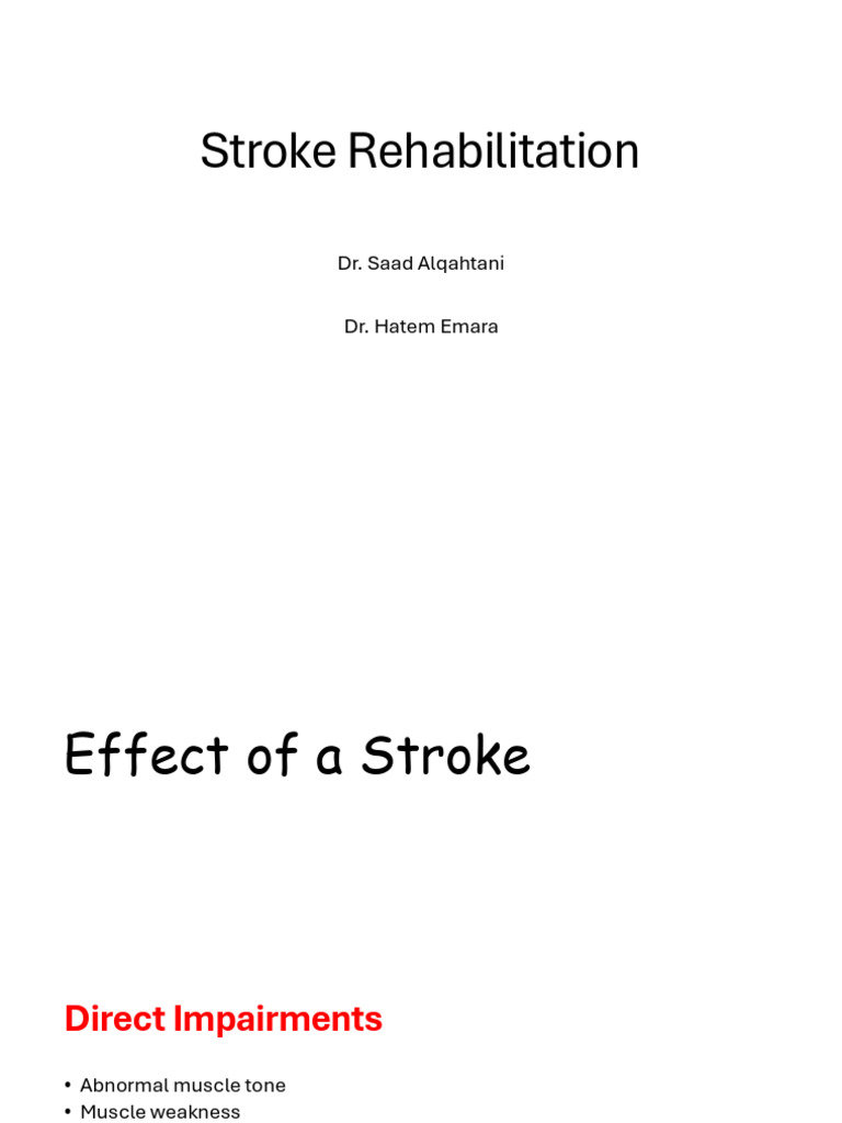 Stroke Rehabilitation | PDF | Anatomical Terms Of Motion | Physical Therapy