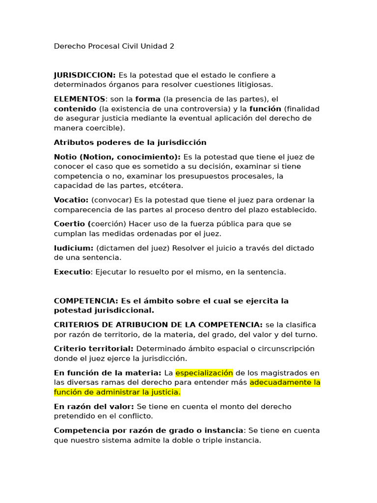 Jurisdicción y Competencia en Derecho Civil | PDF | Jurisdicción ...