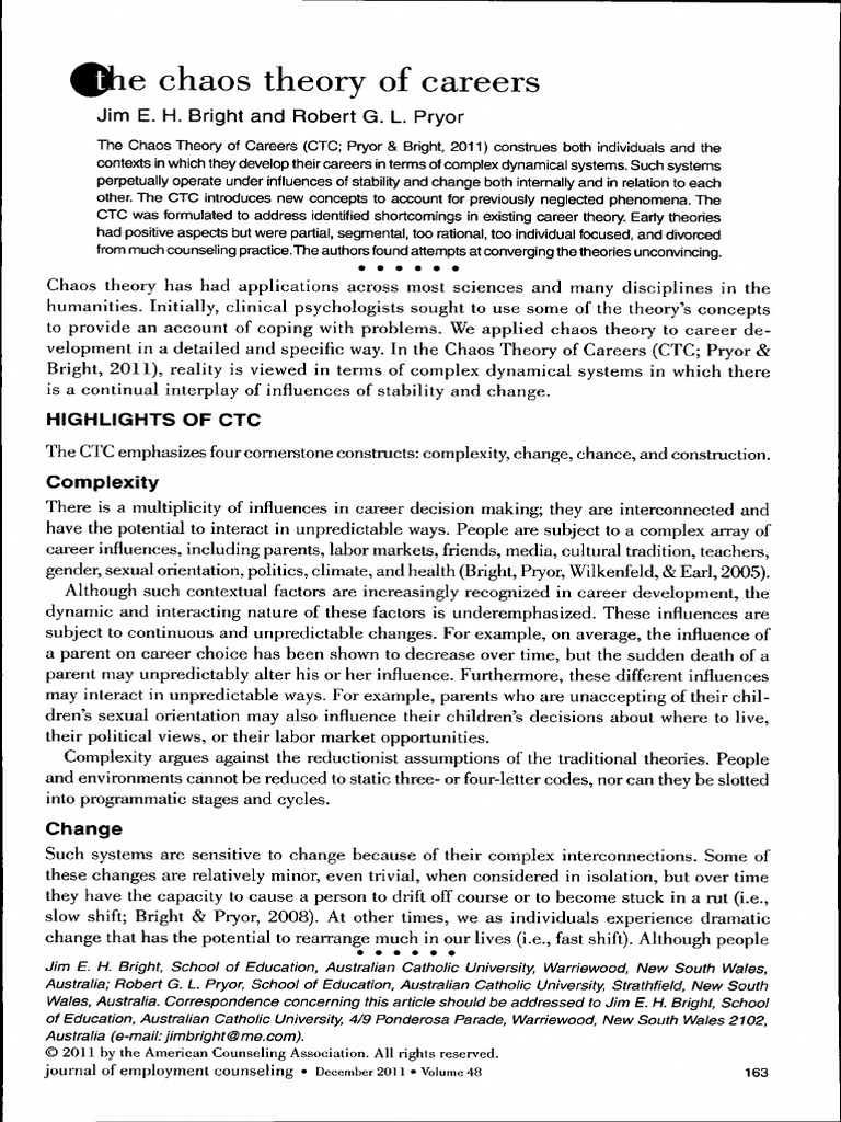 The Chaos Theory Carees | PDF | Pattern | Attractor