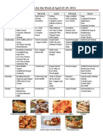 Menus For April 23-29,2012