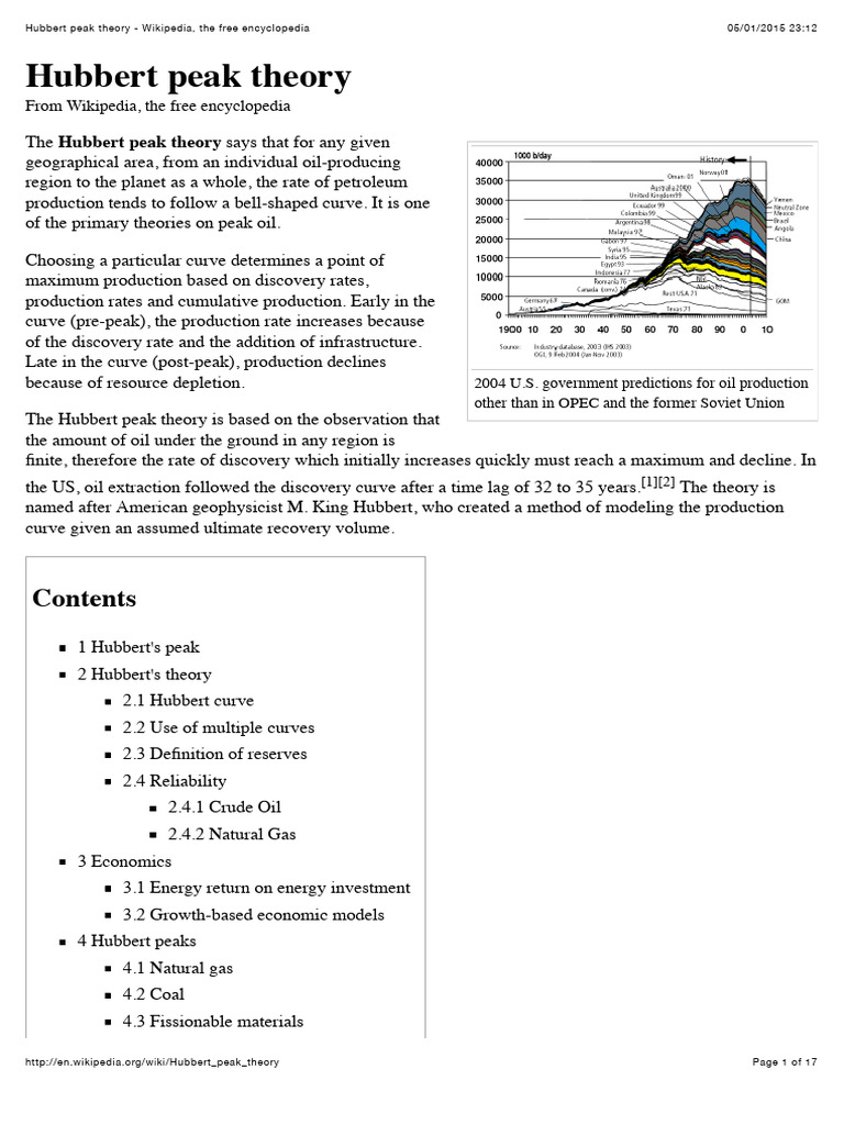 Hubbert Peak Theory (Hubbert 1956) 17pp @wiki2015en | PDF | Petroleum ...