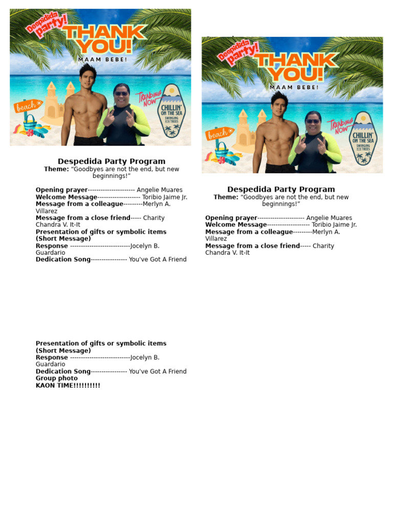 Despedida Party Program | PDF