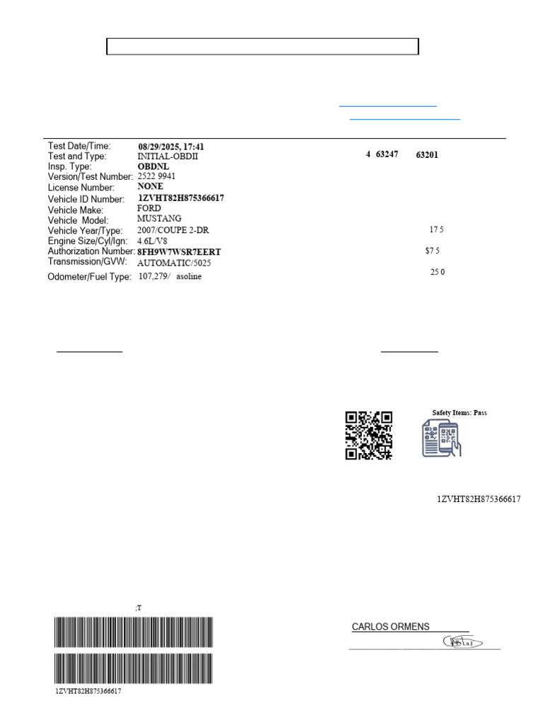 Texas Vehicle Inspection Report | PDF | National Highway Traffic Safety ...