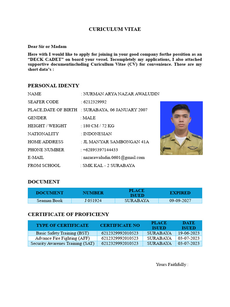 CV Nurman Arya Nazar Awaludin | PDF