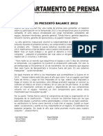 Nota de Prensa Guaros Balance 2012