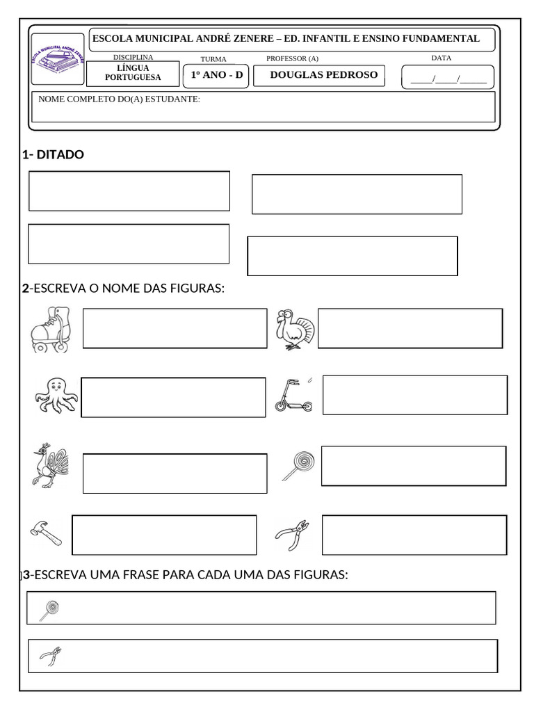 Atividades de Língua Portuguesa 1º Ano | PDF