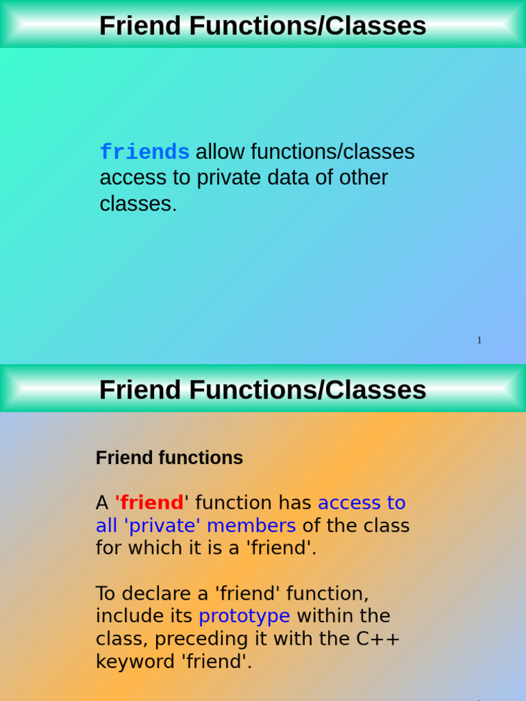C++ Friend Functions and Classes Explained | PDF | C++ | Namespace
