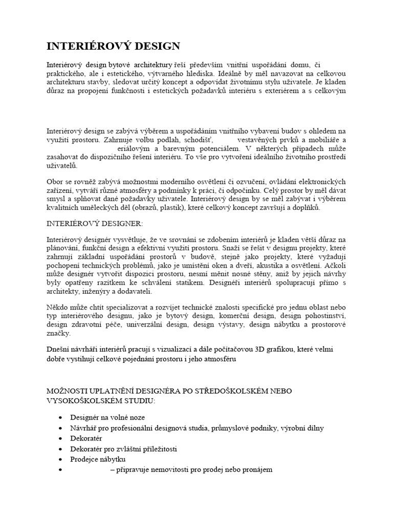 Interiérový Design A Styly | PDF