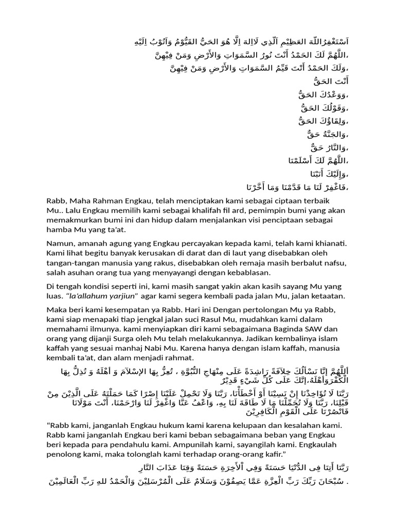 Doa dan Harapan untuk Ketaatan | PDF