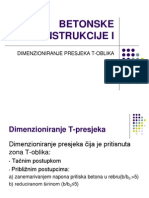 Dimenzioniranje Presjeka T-Oblika