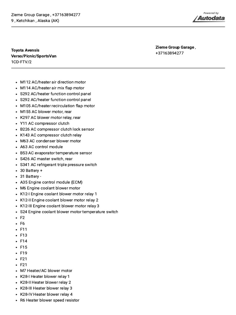 Toyota Avensis AC System Components Guide | PDF | Electrical Components ...