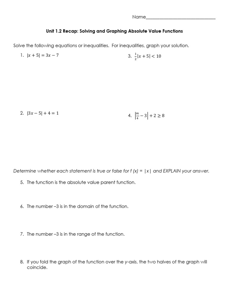 WU Absolute+Value+Recap | PDF