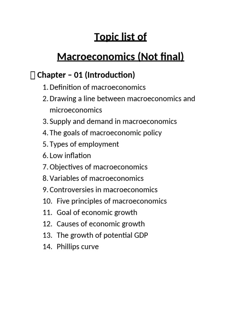 Macroeconomics Topic Overview Guide | PDF | Macroeconomics | Inflation