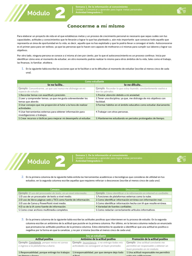 Herramientas para el Autoconocimiento Estudiantil | PDF | Inteligencia ...
