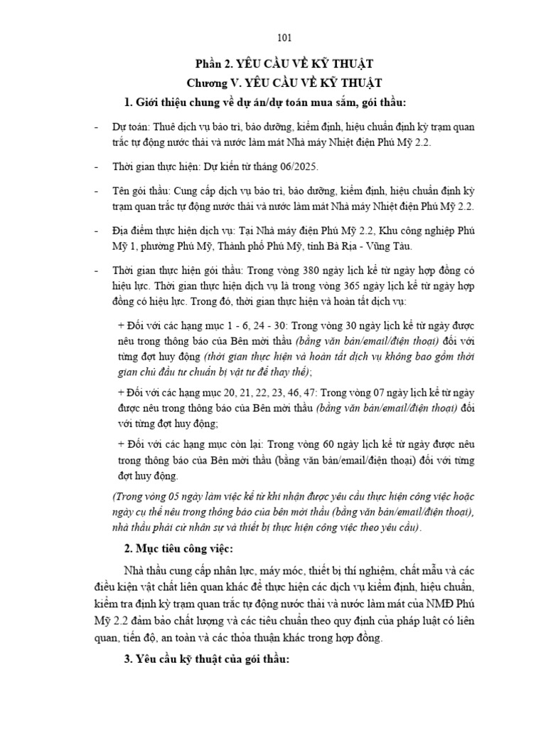 Chuong V - Yeu Cau Ve Ky Thuat | PDF