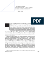 LLUÍS RODA: "De Generatione: Jaume Pérez Montaner I El Cànon Poètic Valencià de La Generació Dels 70"