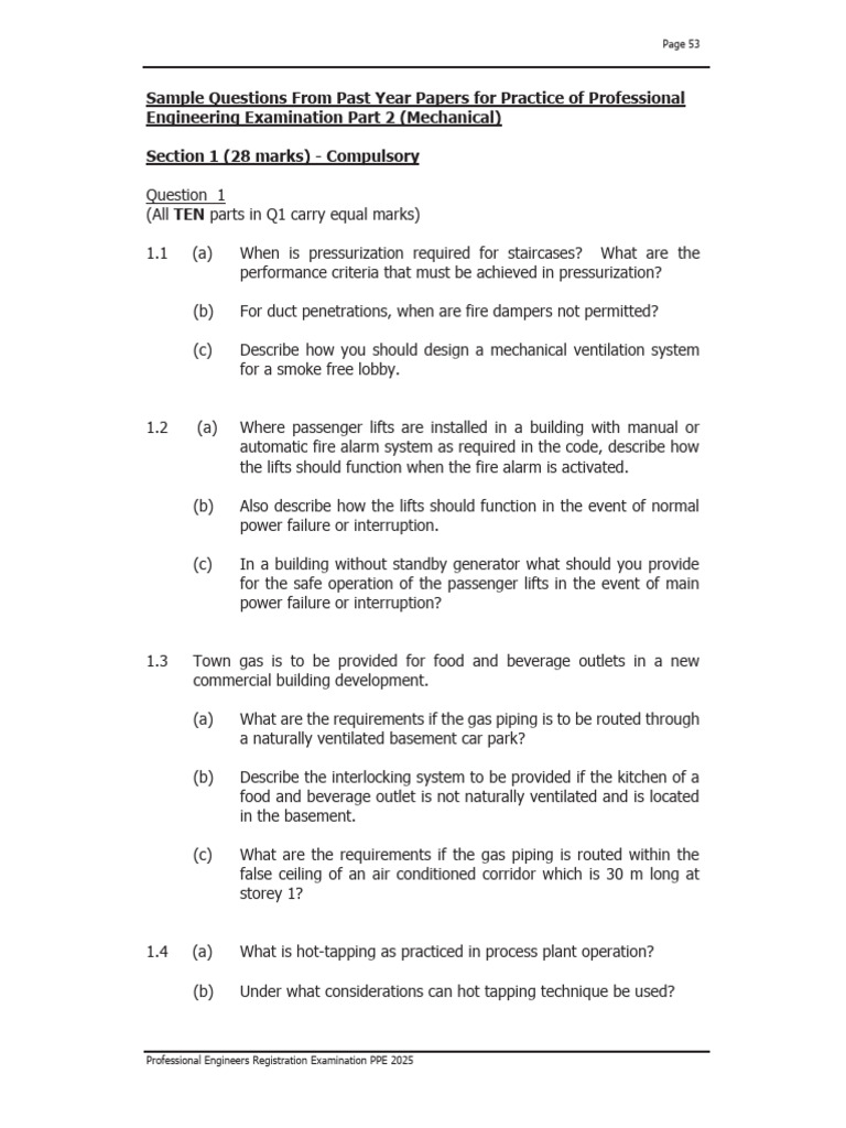 PPE 2025: Mechanical Exam Practice Questions | PDF | Mechanical ...