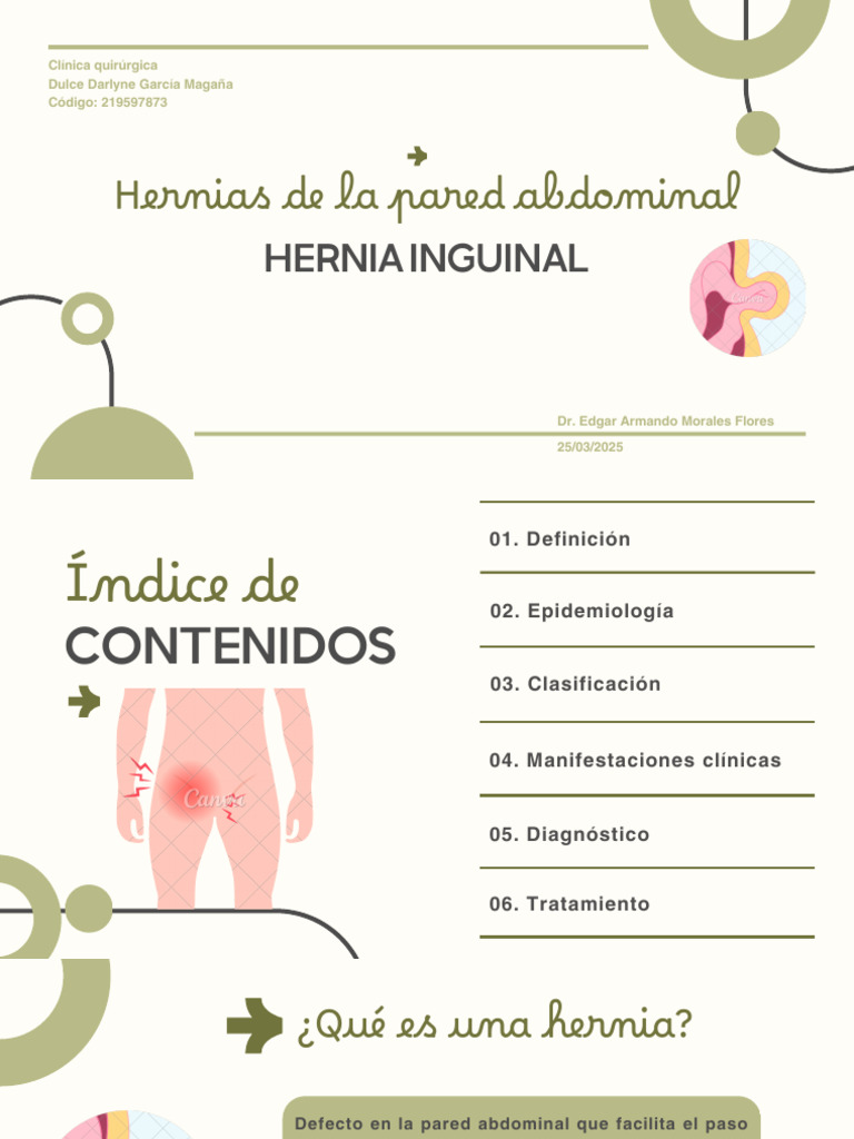 Síntomas y tratamiento de hernia inguinal | PDF | Abdomen ...