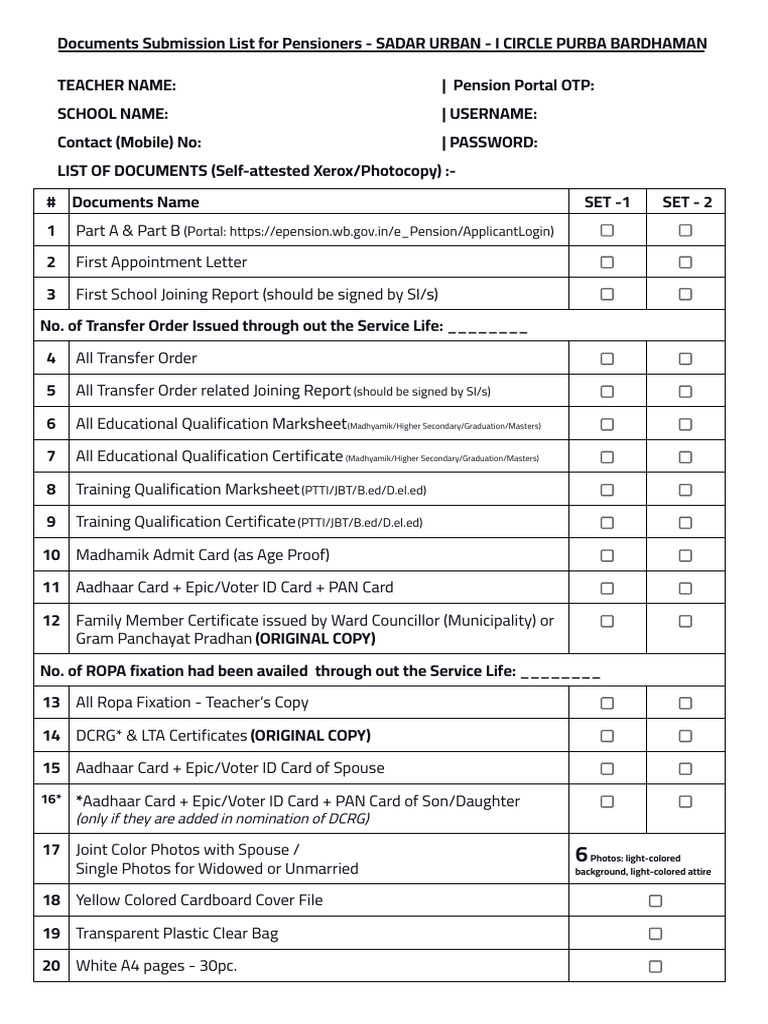 Pension Document Submission Guide | PDF