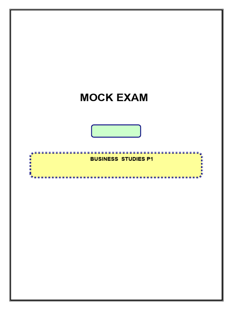 2025 Business Studies Mock Exam Paper | PDF | Employment | Business