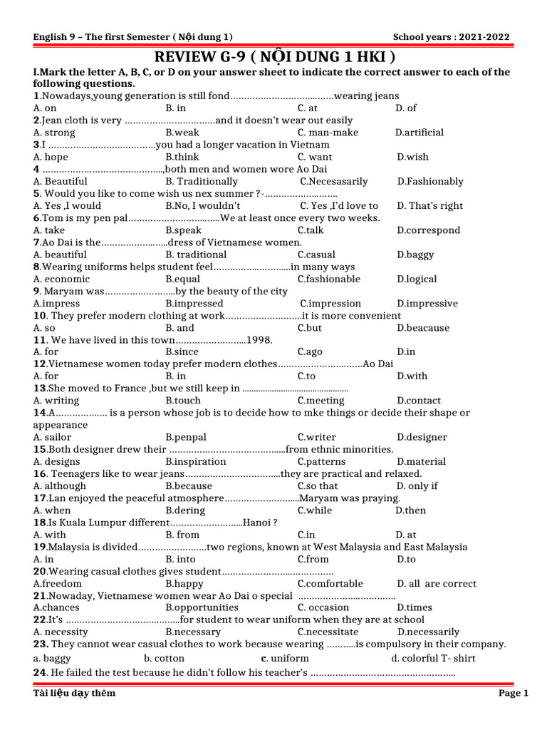 English 9 Semester 1 Review Quiz | PDF | Australia | English Language