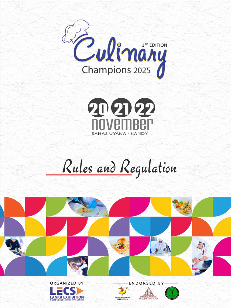 Culinary Champions 2025 - Rules & Regulations FINAL | PDF