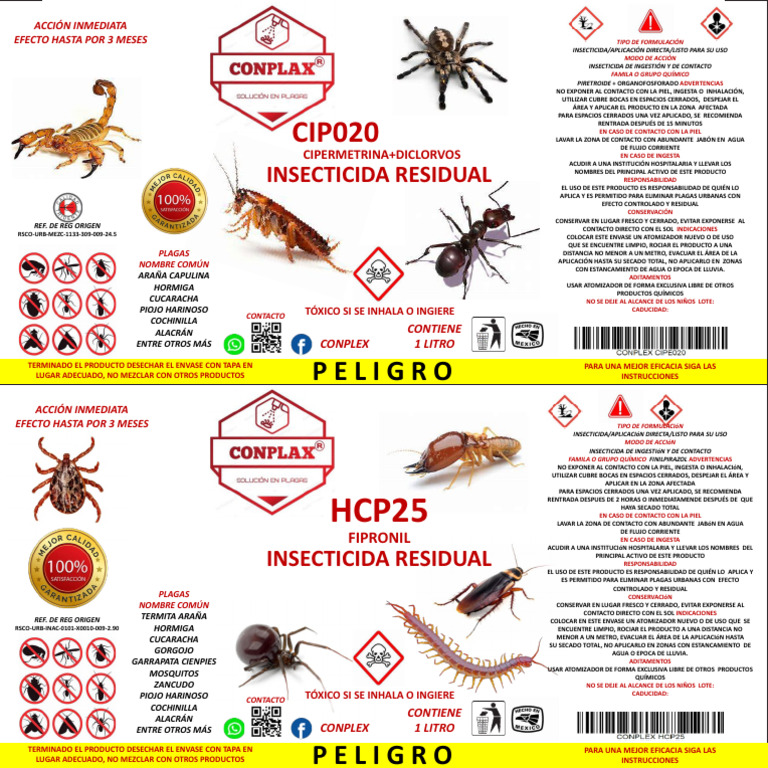 Insecticida Residual Conplax 1L | PDF | Insecticida | Agua
