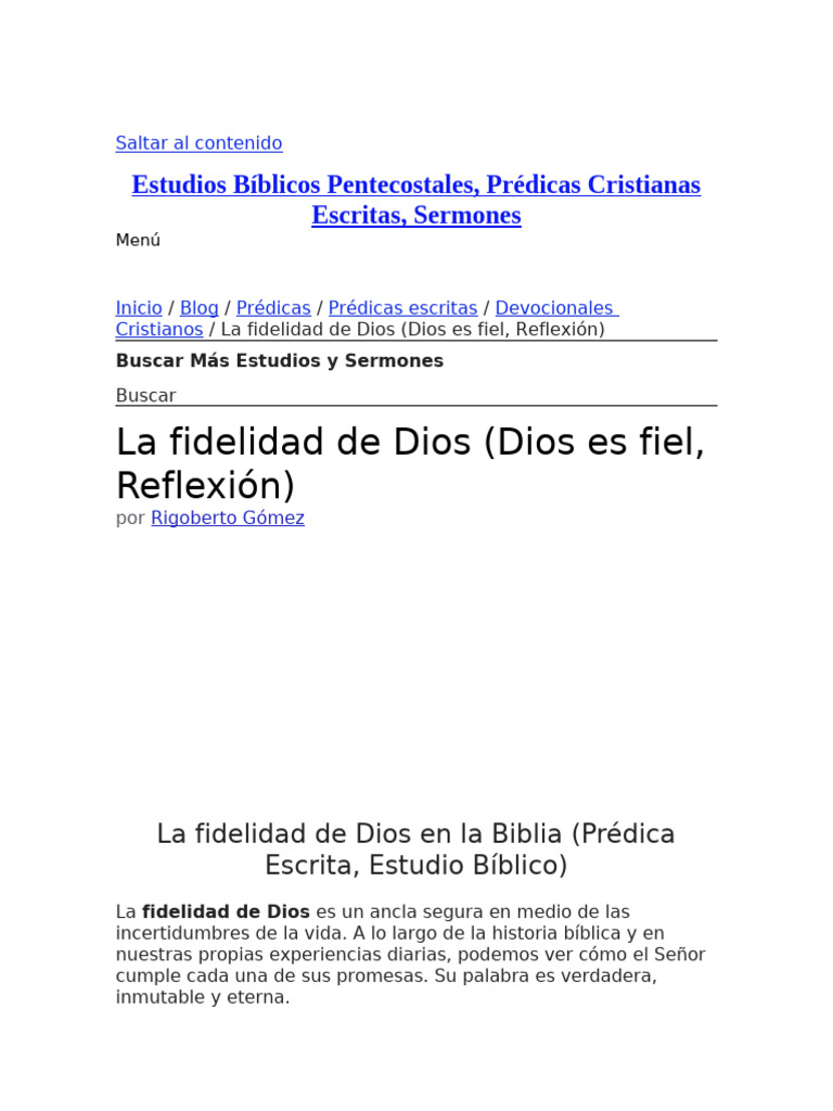 La Fidelidad de Dios en la Biblia | PDF | Ismael | Pentecostalismo