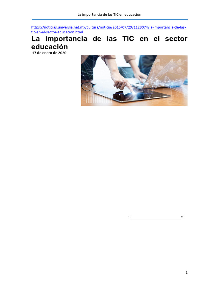 Impacto de las TIC en la Educación | PDF | Tecnología de información y ...