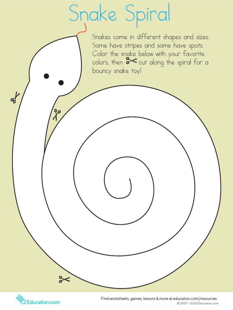 Cutting Spiral Snake Prek | PDF