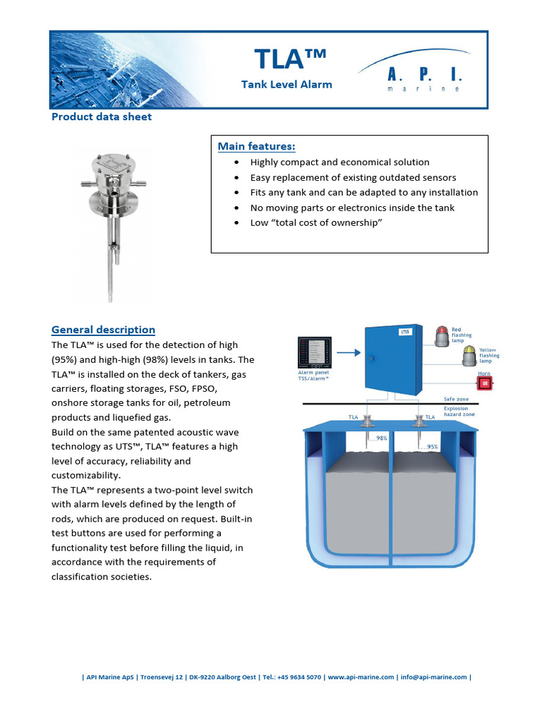 TLA™ Tank Level Alarm Data Sheet | PDF